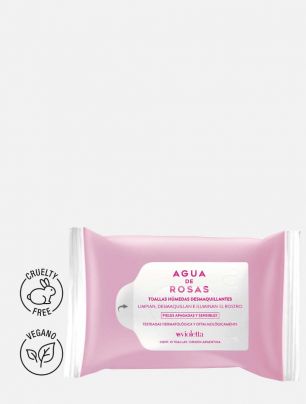 Toallas Húmedas Desmaquillantes Agua de Rosas x15 unidades