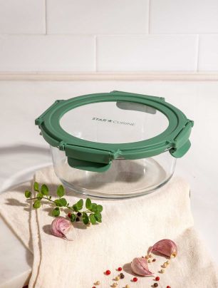 Hermético Circular de Vidrio 930 ml Star Cuisine Terracota