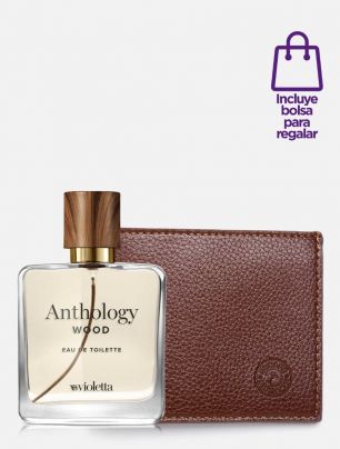 Set Eau de Toilette Anthology Wood + Billetera Escape Marrón