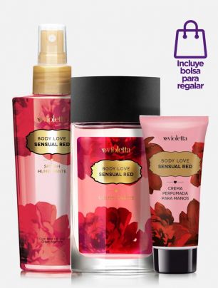 Set Sensual Red Eau De Toilette + Body Love Splash + Crema Perfumada 
