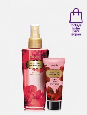 Set Body Splash + Crema perfumada para manos Sensual Red + ¡Bolsa de regalo!