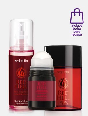 Set Eau de Toilette + Deo Colonia + Desodorante Red Hell + ¡Bolsa de regalo! 