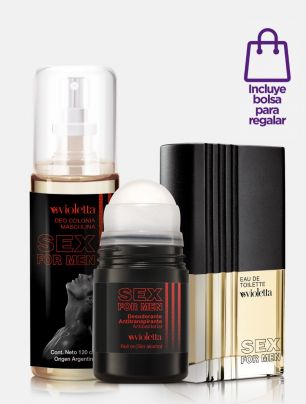 Set Eau de Toilette + Deo Colonia + Desodorante Sex For Men+ ¡Bolsa de regalo! 